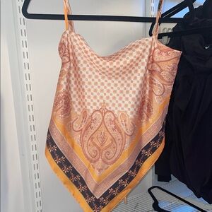 Silk Scarf Print Camisole Top— worn once